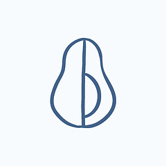 Image showing Avocado sketch icon.