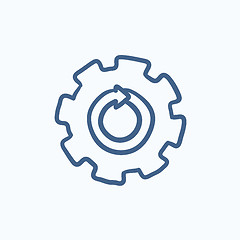 Image showing Gear wheel with arrow sketch icon.
