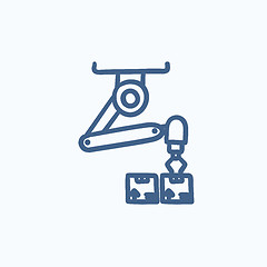 Image showing Robotic packaging sketch icon.