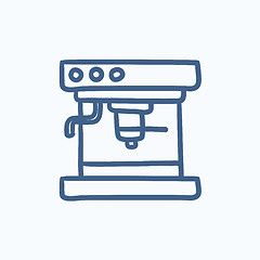 Image showing Coffee maker sketch icon.