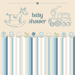 Image showing baby boy shower card