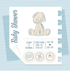 Image showing baby boy shower card