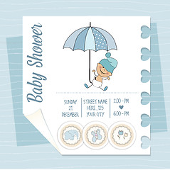 Image showing baby boy shower card