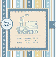 Image showing baby boy shower card