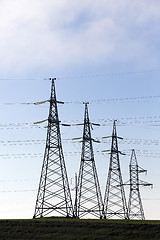 Image showing High-voltage power poles