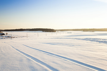 Image showing winter road , track.