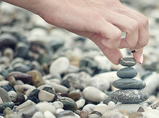 Image showing balancing stone tower