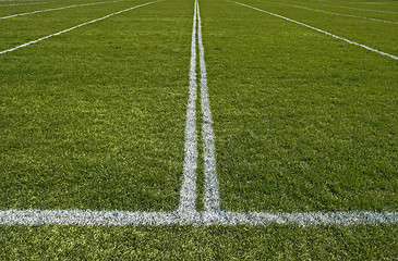 Image showing Perspective of a playing field with painted white lines