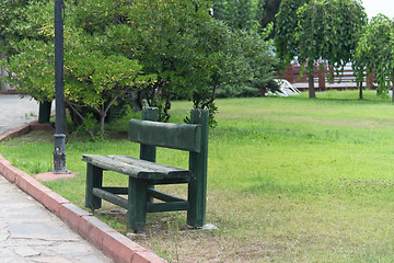 Image showing wooden bench in park