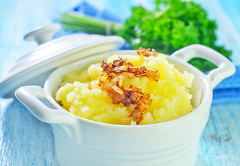 Image showing mashed potato with fried onion