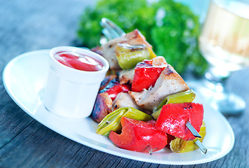 Image showing fried kebab with sauce