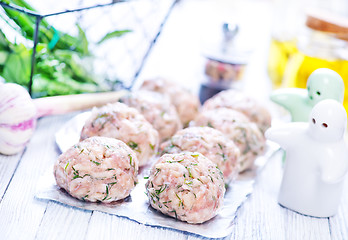 Image showing raw meat balls