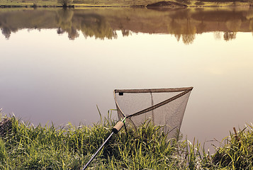 Image showing Fishing tackle: large grid for caught fish.