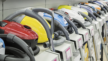 Image showing Vacuum cleaners that are sold in the store