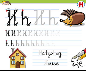 Image showing how to write letter h