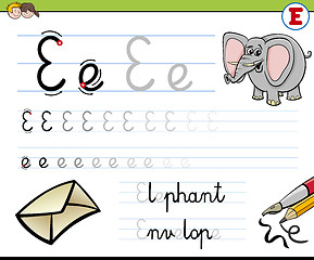 Image showing how to write letter e