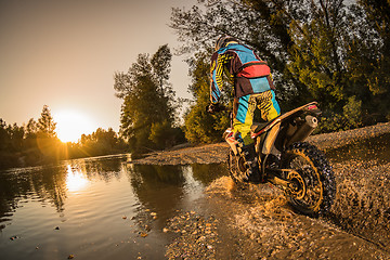 Image showing Enduro bike rider