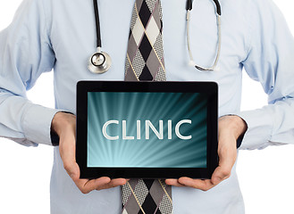 Image showing Doctor holding tablet - Clinic