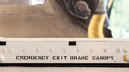 Image showing Close-up of an vintage war airplane