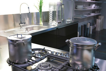 Image showing saucepan on a gas fryer