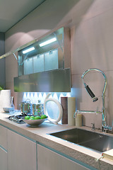 Image showing green apple on the modern kitchen