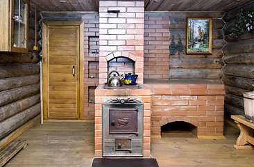 Image showing The interior of the dressing room in the Russian bath.