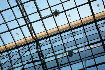 Image showing transparent ceiling with orange stripe