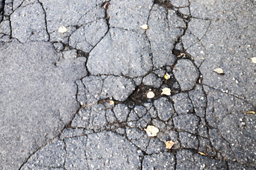 Image showing the broken asphalt