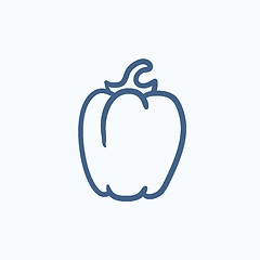 Image showing Bell pepper sketch icon.