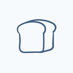 Image showing Half of bread sketch icon.