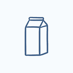 Image showing Packaged dairy product sketch icon.