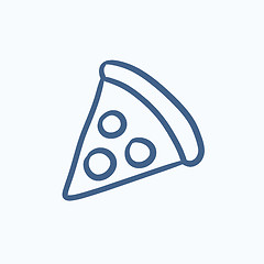 Image showing Pizza slice sketch icon.