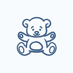 Image showing Teddy bear sketch icon.