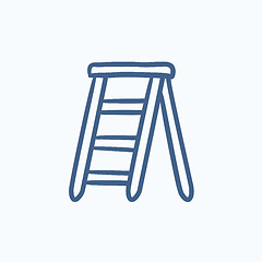 Image showing Stepladder sketch icon.