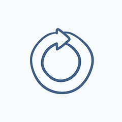 Image showing Circular arrow sketch icon.