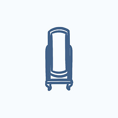 Image showing Swivel mirror on stand sketch icon.