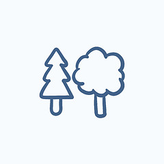 Image showing Trees sketch icon.