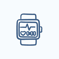 Image showing Smartwatch sketch icon.