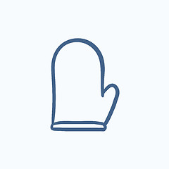 Image showing Kitchen glove sketch icon.