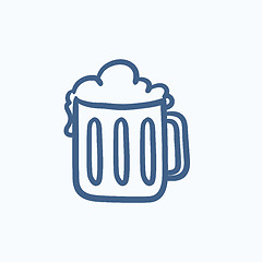 Image showing Mug of beer sketch icon.