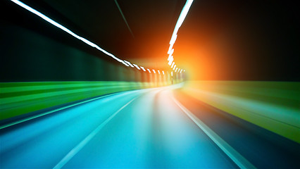 Image showing Long exposure taken in Tunnel