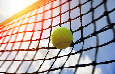 Image showing tennis ball on a tennis court