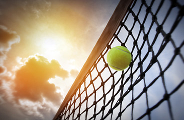 Image showing tennis ball on a tennis court