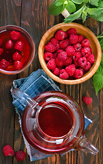 Image showing raspberry and tea