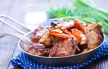 Image showing fried meat with vegetables