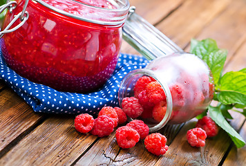 Image showing raspberry and jam