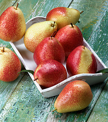 Image showing Yellow and Red Pears
