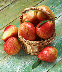 Image showing Yellow and Red Pears