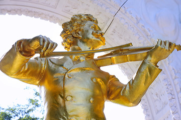 Image showing The statue of Johann Strauss in Vienna, Austria 