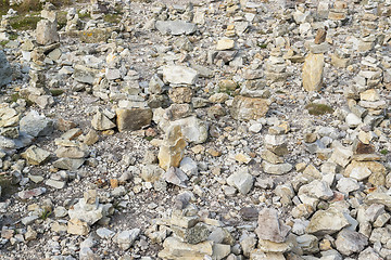 Image showing stone piles at Pointe de Pen-Hir